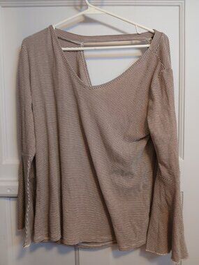 Cha Cha Vente Womens M Long Sleeve Striped Shirt